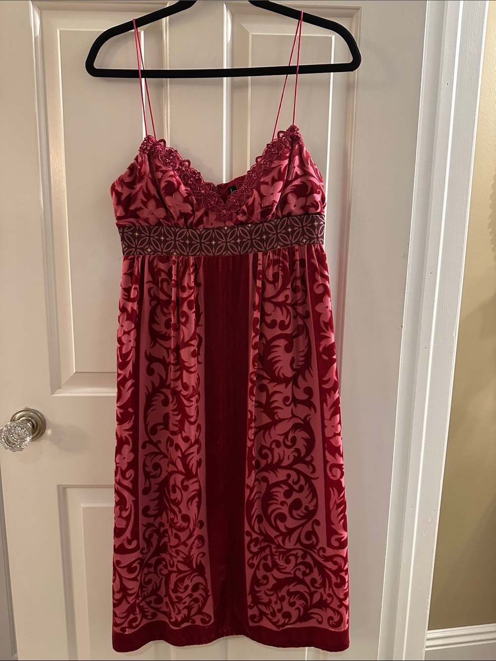 Nicole Miller Collection Silk Blend Velvet Burnout Dress Size 4